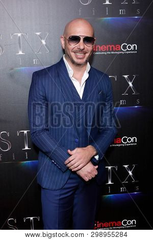 LAS VEGAS - APR 2:  Pitbull at the 2019 CinemaCon - STX films at Caesars Palace on April 2, 2019 in Las Vegas, NV
