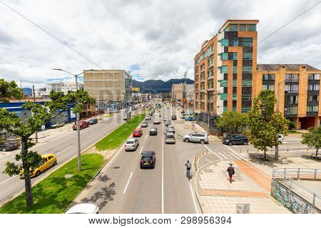 Bogota April 27  Traffic And Daily Activities In Quinta District, In Northern Bogota, Seen  From Pea