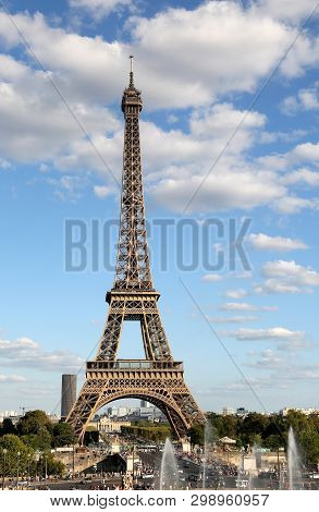 Great View Of Eiffel Tower From Trocadero Area In Paris France