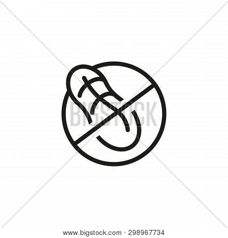 Peanut Free Line Icon. Peanut Allergy, Groundnut Free, Allergen. Natural Food. Vector Illustration C