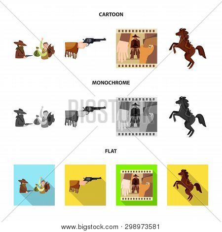 Vector Illustration Of Texas And History Sign. Collection Of Texas And Culture Stock Vector Illustra