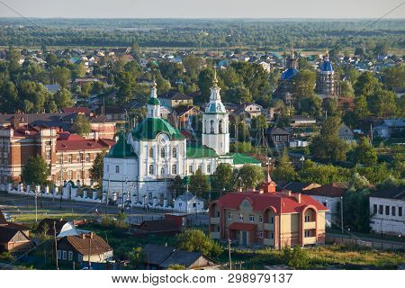 The Beautiful Foothills Church Of St. Michael The Archangel As Seen From The Tobolsk Kremlin On The 