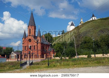 Roman Catholic Church Of The Holy Trinity - The Beautiful Gothic Foothills Church In Tobolsk. Russia