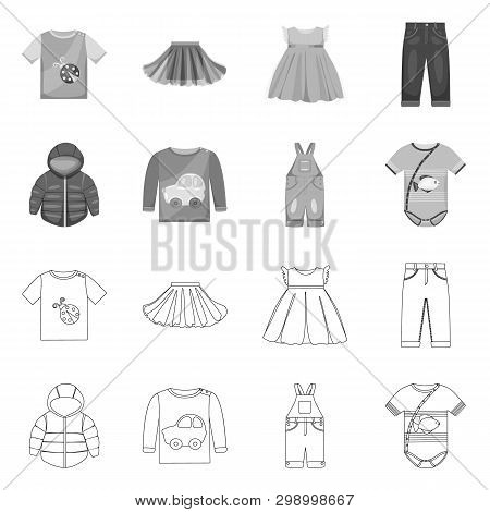 Vector Illustration Of Fashion And Garment Icon. Set Of Fashion And Cotton Vector Icon For Stock.