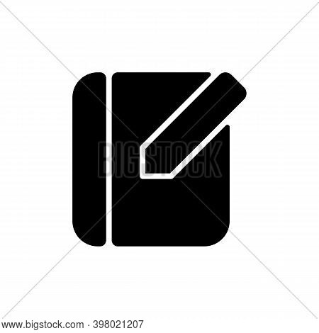 Notebook App Black Glyph Icon. Taking Text Notes. Capturing Thoughts. Adding Images, Checklists And 