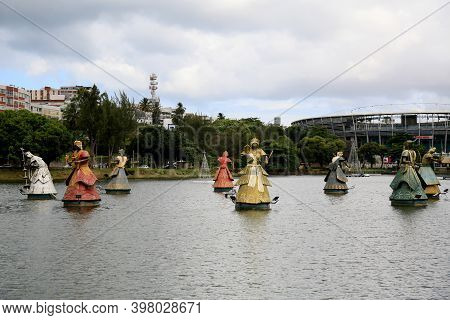 Salvador, Bahia, Brazil - December 4, 2020: Sculpture Of Orxias, Sacred Entity In The Candoble Regio