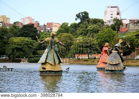 Salvador, Bahia, Brazil - December 4, 2020: Sculpture Of Orxias, Sacred Entity In The Candoble Regio