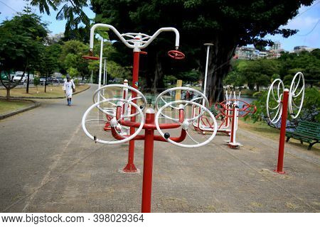 Salvador, Bahia, Brazil - December 4, 2020: Open Sky Academy Instruments Are Seen In Dique De Tororo