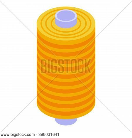 Thread Bobine Icon. Isometric Of Thread Bobine Vector Icon For Web Design Isolated On White Backgrou