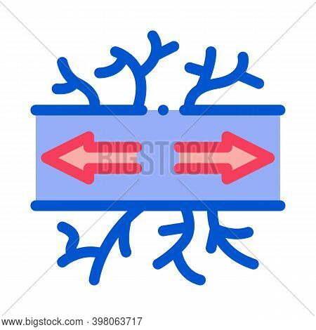 Damaged Vessel Varicose Disease Color Icon Vector. Damaged Vessel Varicose Disease Sign. Isolated Sy