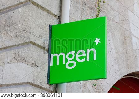 Bordeaux , Aquitaine  France - 12 01 2020 : Mgen Logo And Green Text Sign Of French Mutual Brand Off