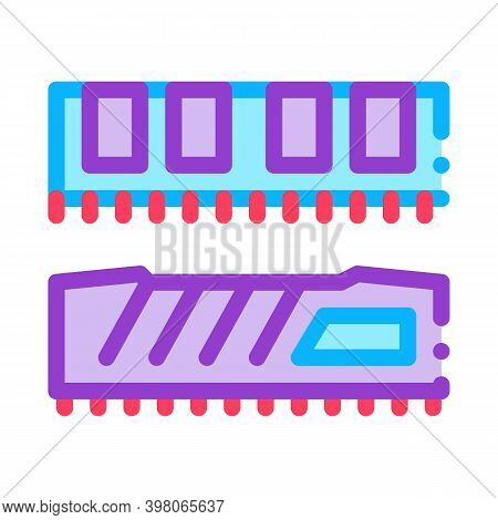 Riser Memory Cards Color Icon Vector. Riser Memory Cards Sign. Isolated Symbol Illustration
