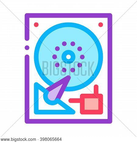 Hard Drive Disk Color Icon Vector. Hard Drive Disk Sign. Isolated Symbol Illustration