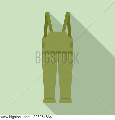 Fisherman Rubber Pants Icon. Flat Illustration Of Fisherman Rubber Pants Vector Icon For Web Design