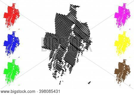 Lincoln County, Maine (u.s. County, United States Of America, Usa, U.s., Us) Map Vector Illustration