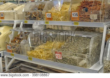 Russia, St. Petersburg 20.05.2020 Dried Fish In A Supermarket