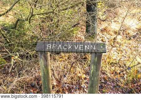Information Sign Brackvenn On The Hiking Trail In The High Fens