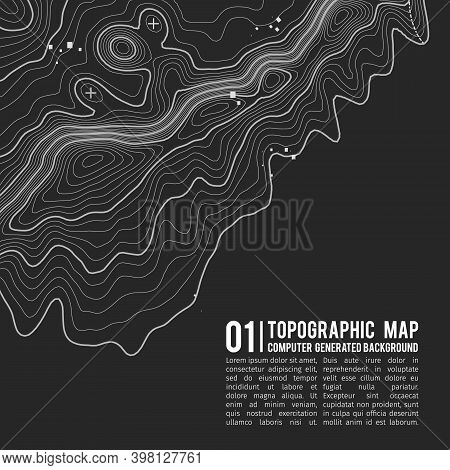 Grey Contours Vector Topography. Geographic Mountain Topography Vector Illustration. Topographic Pat