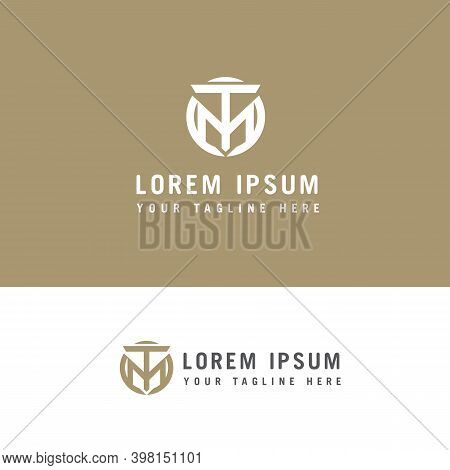 Creative Modern Stylish Connected Circular Shaped M T Initial Based Letter Icon Logo.