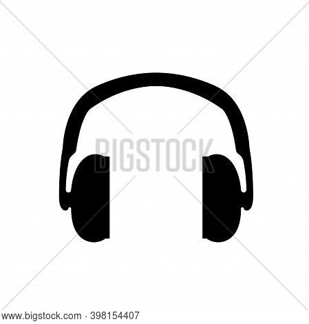 Hearing Protection Black Icon, Vector Illustration, Isolate On White Background Label. Eps10