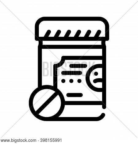 Antidepressant Drugs Package Line Icon Vector Illustration