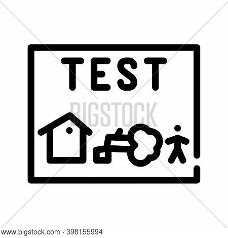 Test House Tree Child Line Icon Vector Illustration