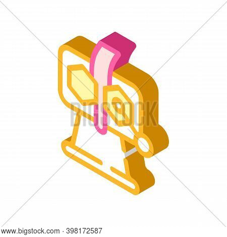 Clay Rolling Machine Isometric Icon Vector Illustration