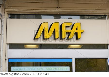 Bordeaux , Aquitaine  France - 12 01 2020 : Mfa Sign And Logo Front Of French Health Mutual Fraterna