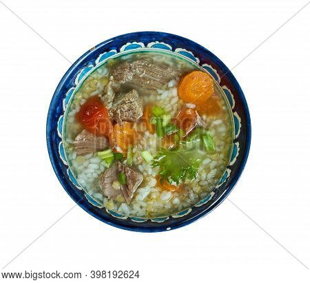 Kurban Chorba - Traditional Bulgarian Soup Close Up