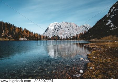 Drachensee Lake Tyrol Zugspitze Mountains Alps Austria