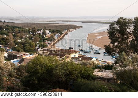 Beach Of Moulay Bousselham At The Atlantic Ocean In Morocco, North Africa In Winter