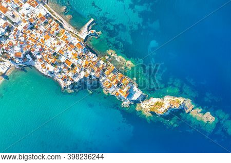 View Of Andros, Beautiful Island In The Cyclades, Chora, Andros Island, Greece, Europe