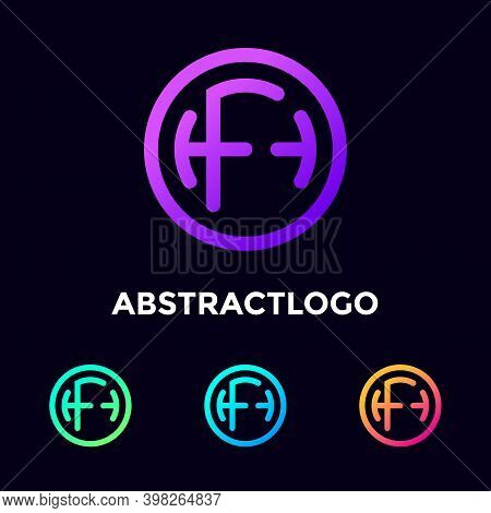 Typography Hf Letter Exclusive Modern Logo,  Unique Classic Alphabet Hf Fh Icon Monogram Vector Temp
