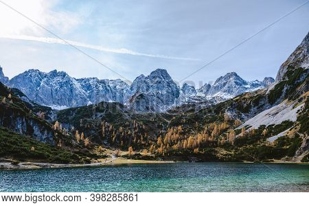 Drachensee Lake Tyrol Zugspitze Mountains Alps Austria