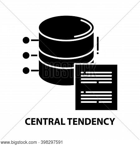 Central Tendency Icon, Black Vector Sign With Editable Strokes, Concept Illustration