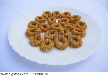 Ring Murukku Also Known As Chegodilu Indian Deep Fried Snack Eaten During Tea Time Andhra South Indi