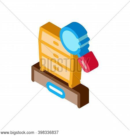 Commode Research Icon Vector. Isometric Commode Research Sign. Color Isolated Symbol Illustration