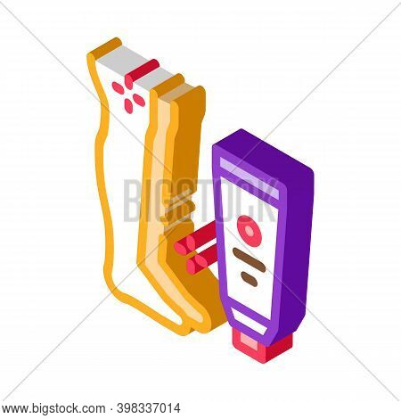 Cream For Leg After Shave Icon Vector. Isometric Cream For Leg After Shave Sign. Color Isolated Symb