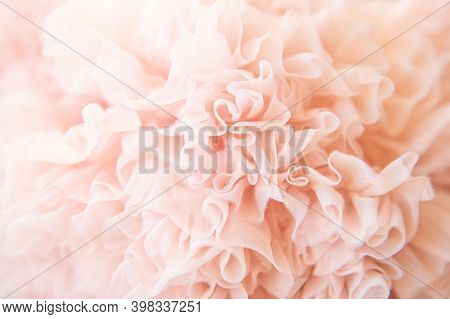 Background Of Fatin Pink Color Twisted Fabric. Abstract Background. Selective Focus.