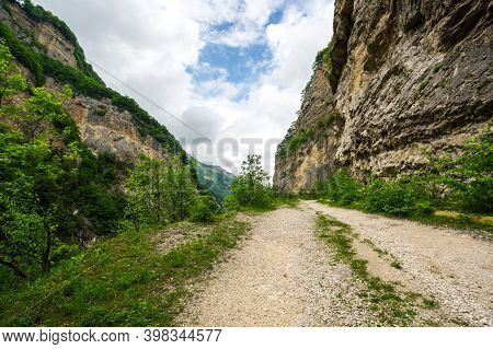 View Of Cherek Gorge In The Caucasus Mountains In Kabardino-balkaria, Russia