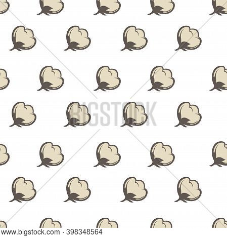 Cotton Flower, Bud Of Flower Seamless Pattern