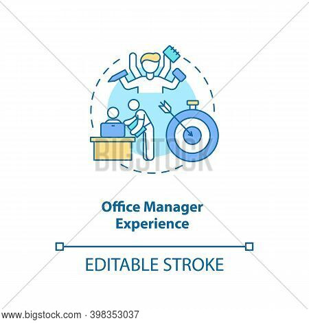 Office Manager Experience Concept Icon. Employee Ability. Remote Work. Virtual Assistant Skill Idea 