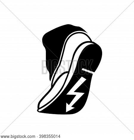Use Anti Static Footwear Black Icon, Vector Illustration, Isolate On White Background Label. Eps10