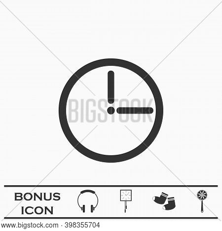 Passage Of Time Icon Flat. Black Pictogram On White Background. Vector Illustration Symbol And Bonus