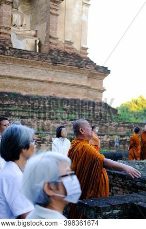 Buddhist Monk Teaching Dhamma To People