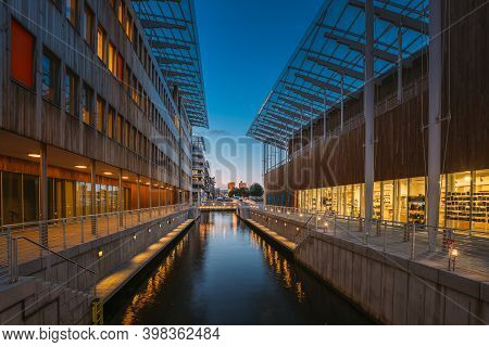 Oslo, Norway - June 23, 2019: Astrup Fearnley Museum Of Modern Art, Residential Multi-storey Houses 