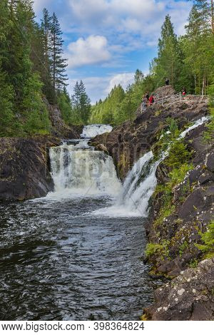 Kivach waterfall in Karelia Russia - nature background