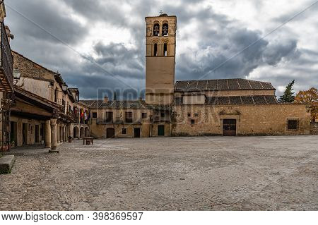 Square Of The Medieval Town Of Pedraza In The Province Of Segovia (spain)