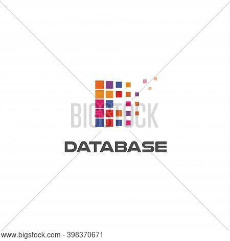 Colorful Letter D, Abstract Style Vector Logo Concept. Digital Innovation Technology, Isolated Icon 