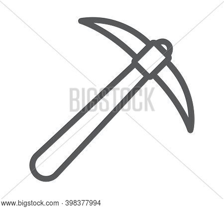 Black Flat Icon Of Pick Isolated On White Background